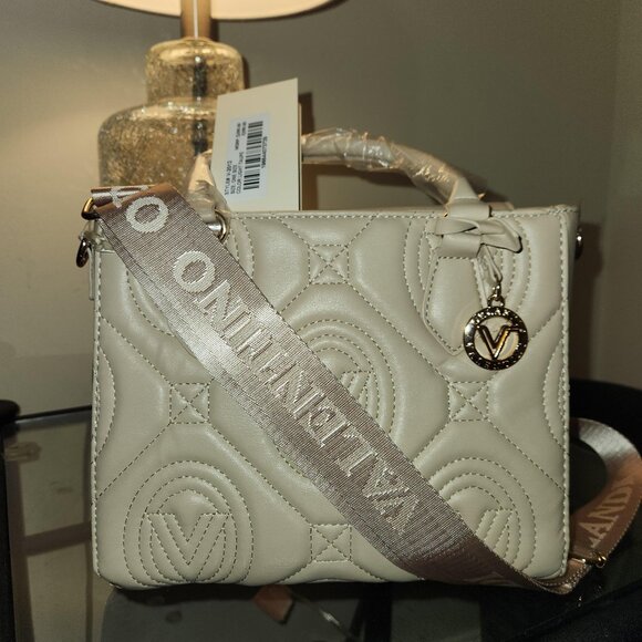 Valentino Orlandi *NWT* Light Taupe, satchel w/detachable strap - Picture 4 of 16
